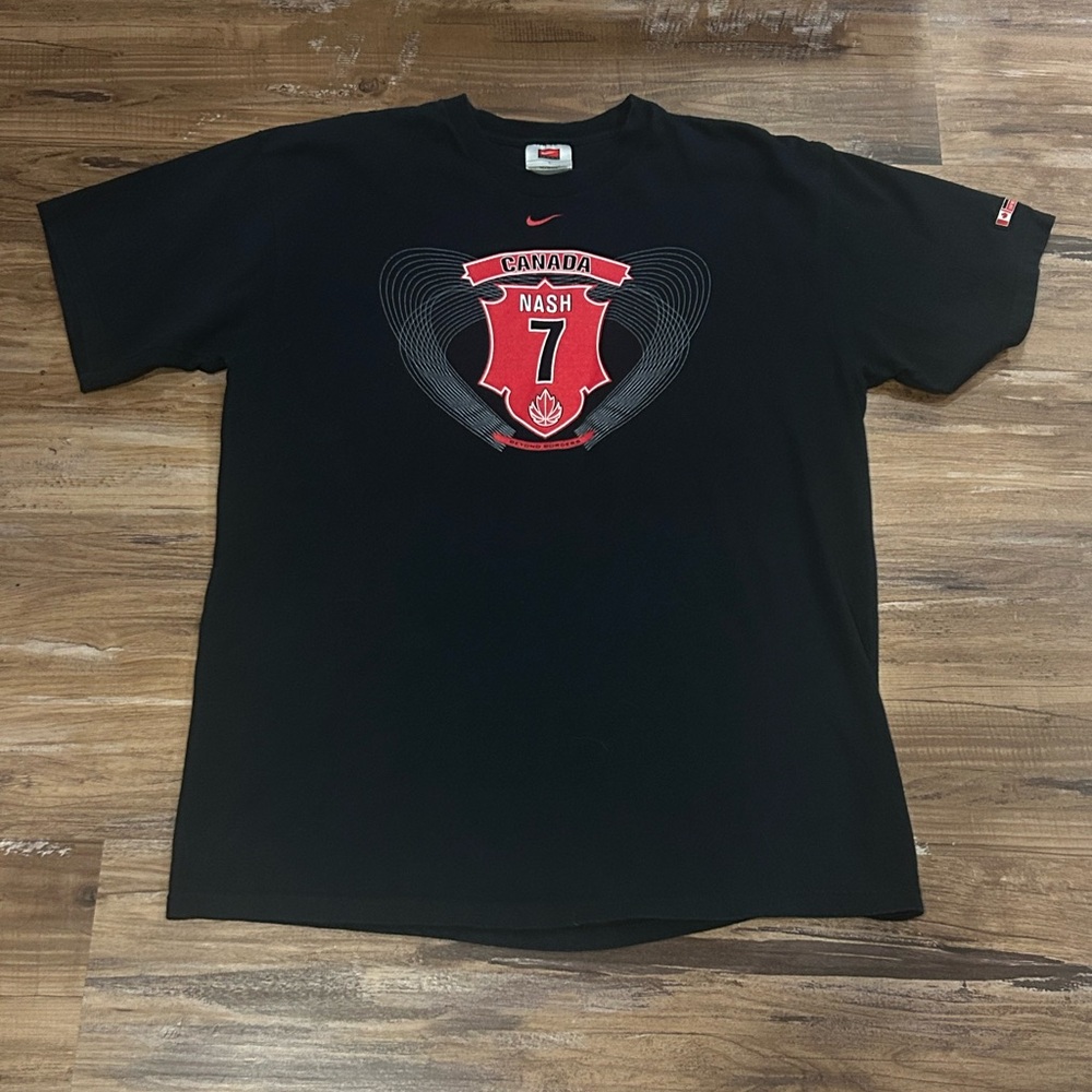 Vintage Nike Middle Swoosh Canada Basketball Steve Nash Tee Large